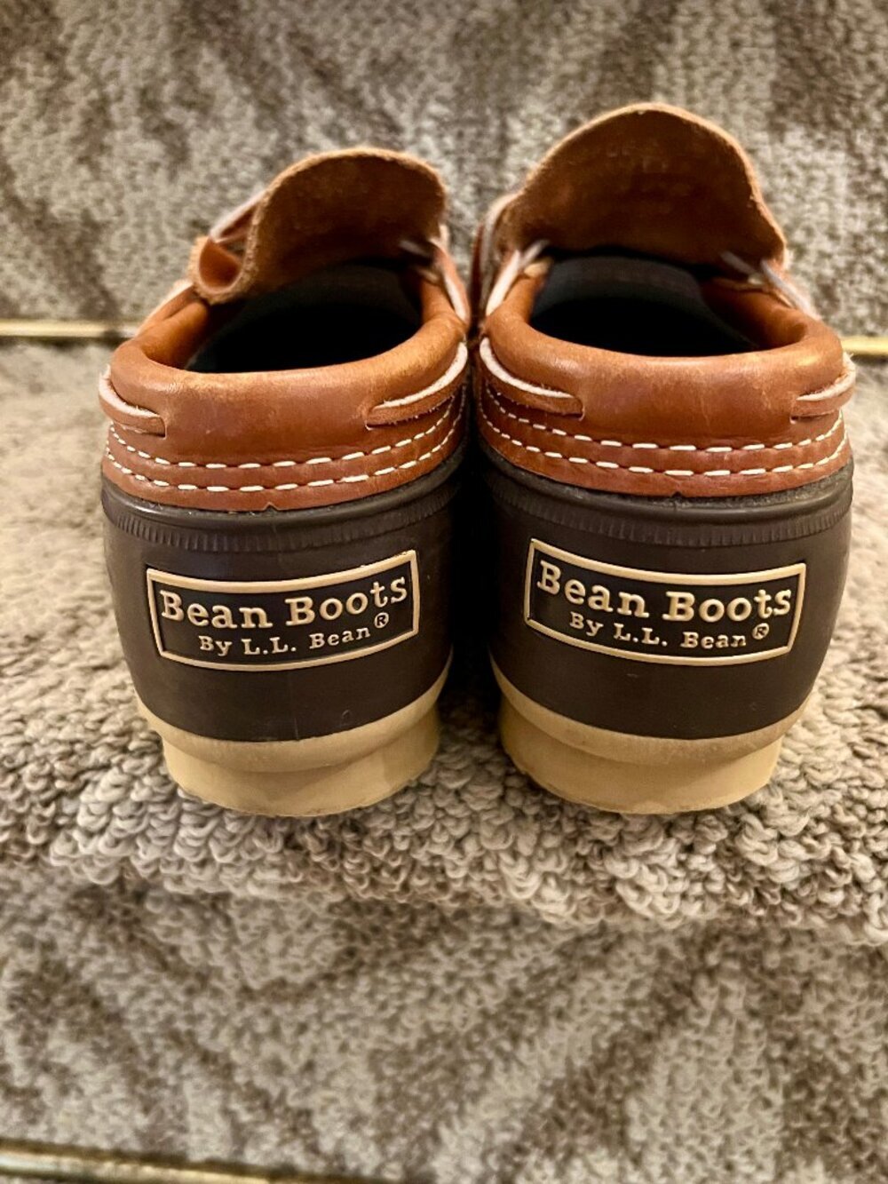 Womens L.L. Bean Brown Tan Rubber Moc Low Top Boot Shoes Size 10 N Narrow - Picture 5 of 8